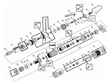 Fig-0 Diagram and Parts List for CP2828  Chicago Pneumatic Screwdriver